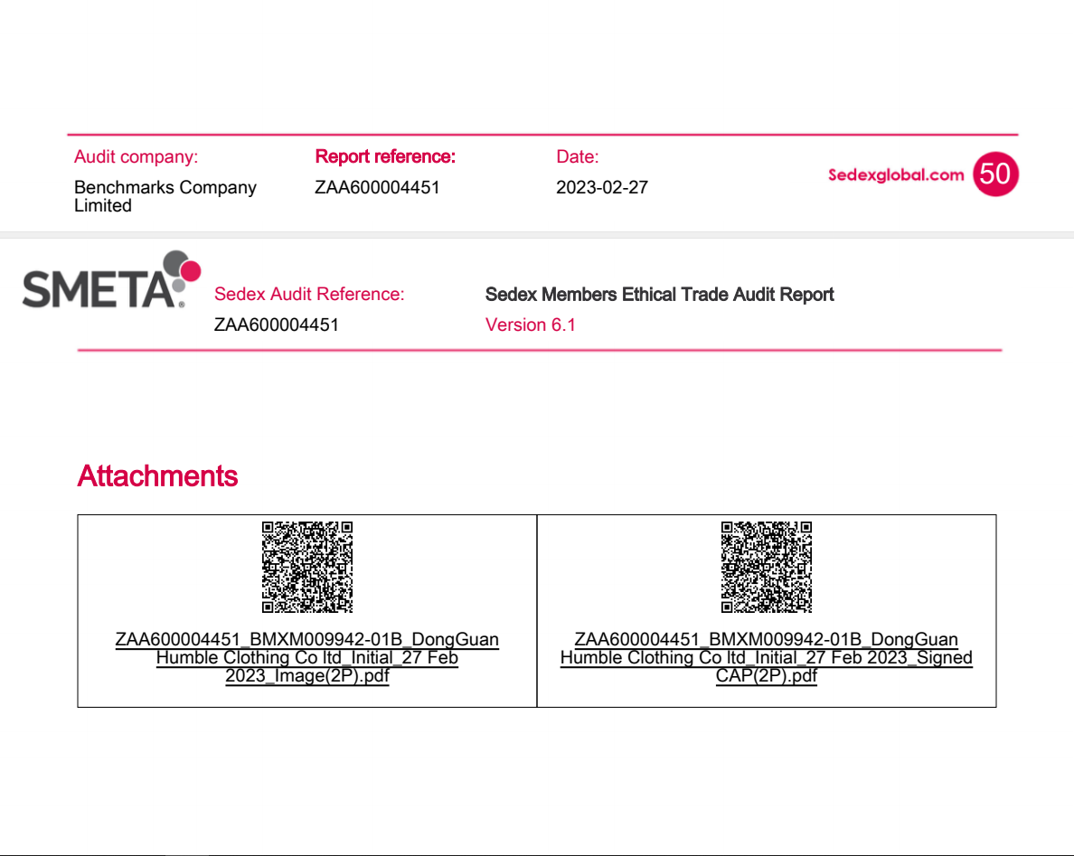 Factory audit report