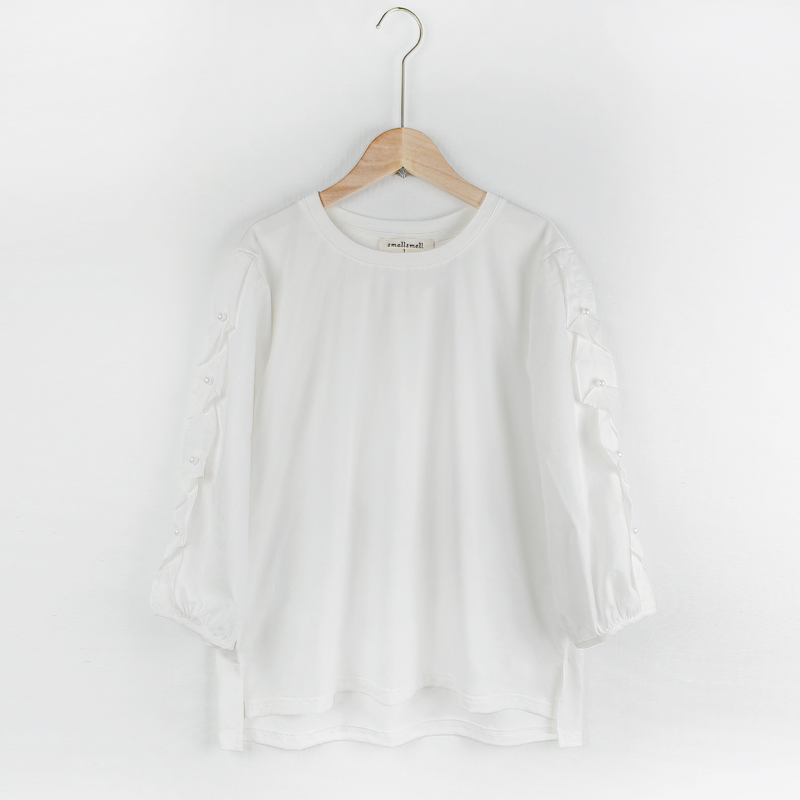 white ruffle sleeve blouse