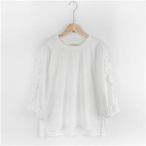 white ruffle sleeve blouse