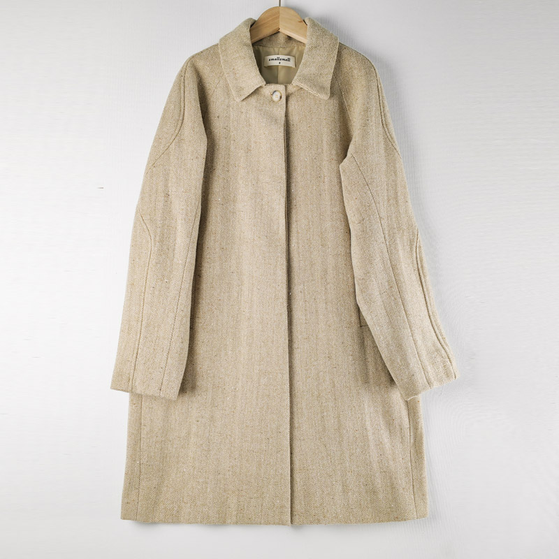 collar long sleeve wool coat