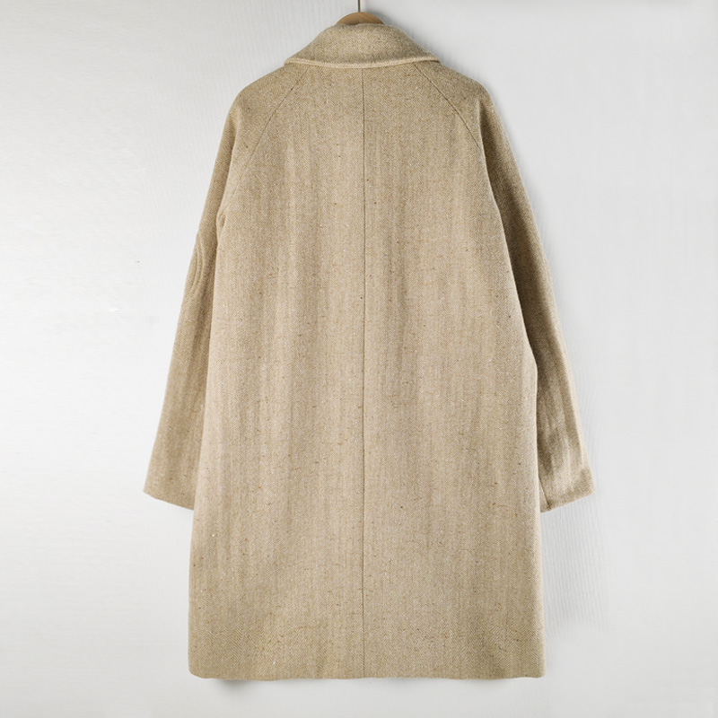 collar long sleeve wool coat