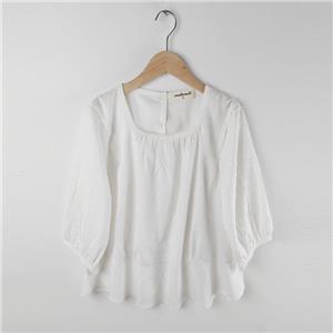 white jarquard dot blouse