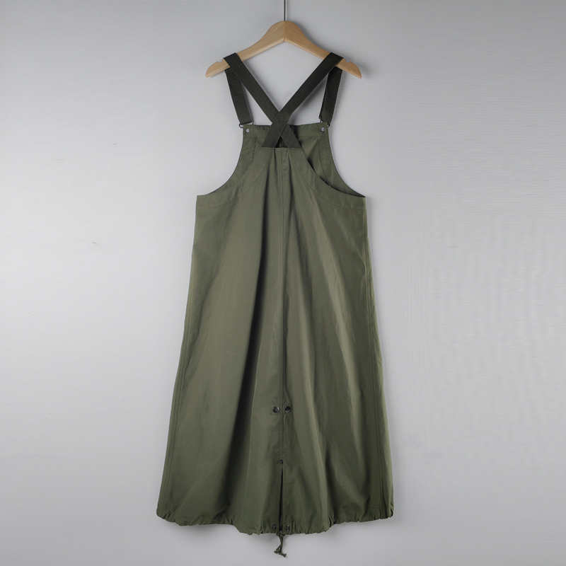 strap khaki long dress