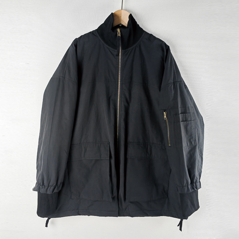 long zipper down draw-string jacket coat