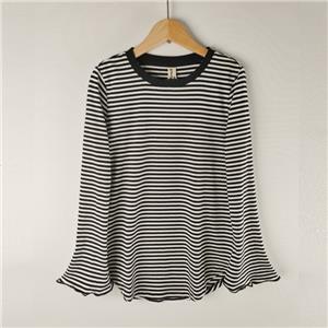 black stripe flare sleeve shirts