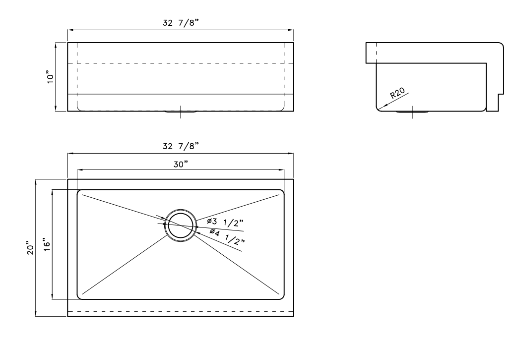 Stainless Steel Farm Sink Single Bowl Farmhouse Drop In Sink