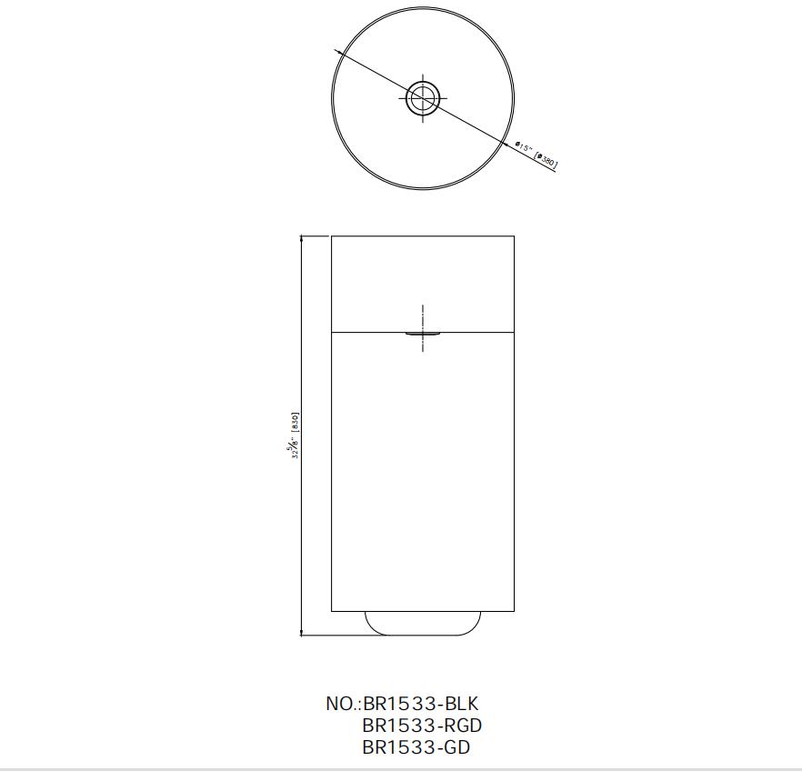 Fregadero exterior redondo de un solo cuenco con pedestal grande, lavabo Cupc