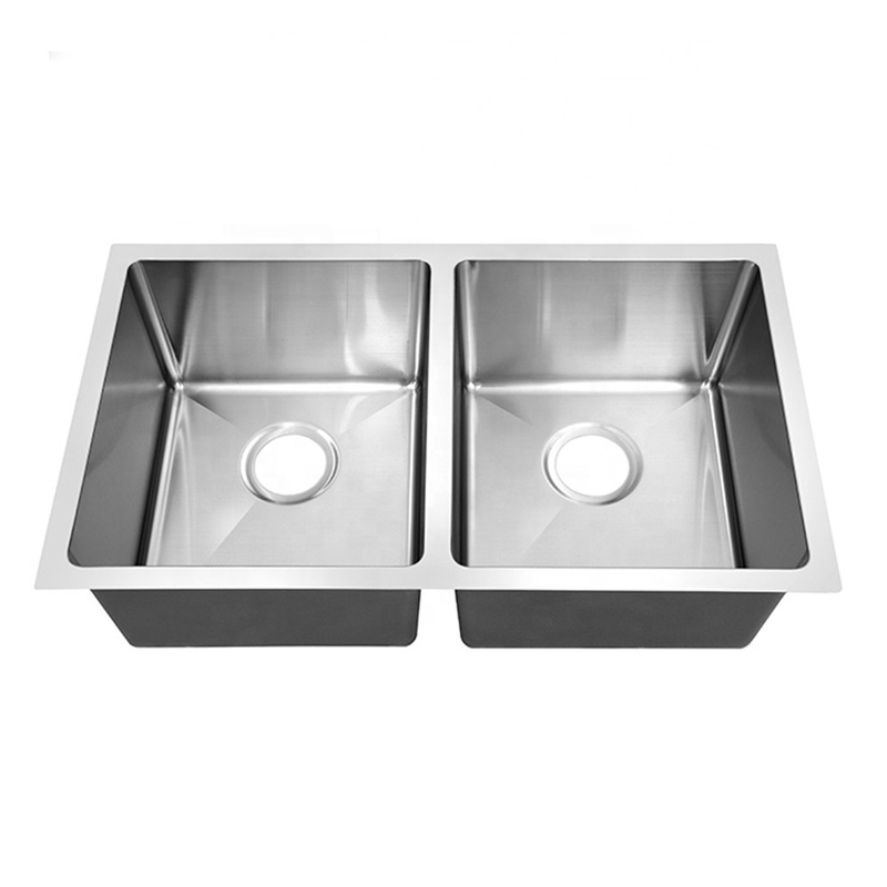 Bồn rửa thương mại SUS 304 Bồn rửa bán kính lắp âm đôi