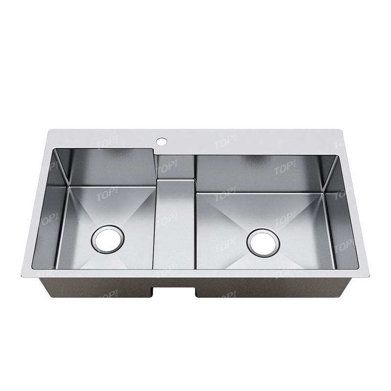 304 Double Bowl Low Divider Topmount Kitchen Sink