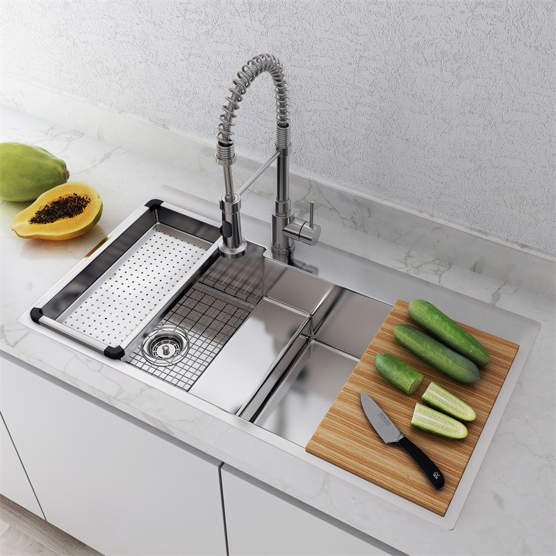 304 Double Bowl Low Divider Topmount Kitchen Sink