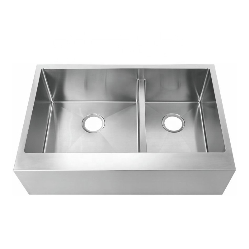 Apron Sink Low Divide Double Bowl Stainless Steel Farm Sink