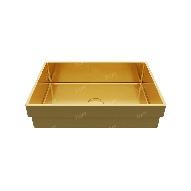 Gold Single Bowl 304 SS Drop-in Apron Bathroom Sink