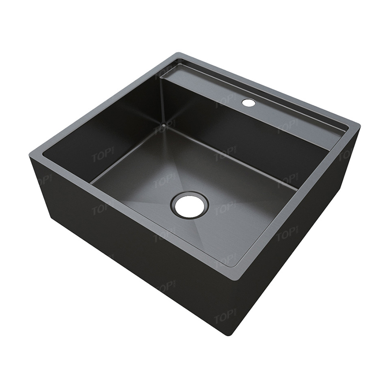 Pedestal Vessel Black Stainless Steel Bathroom Sink