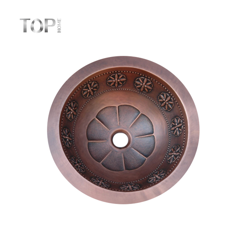 ヴィンテージスタイルの銅色のアートデザインの洗面化粧台洗面器銅のシンク
