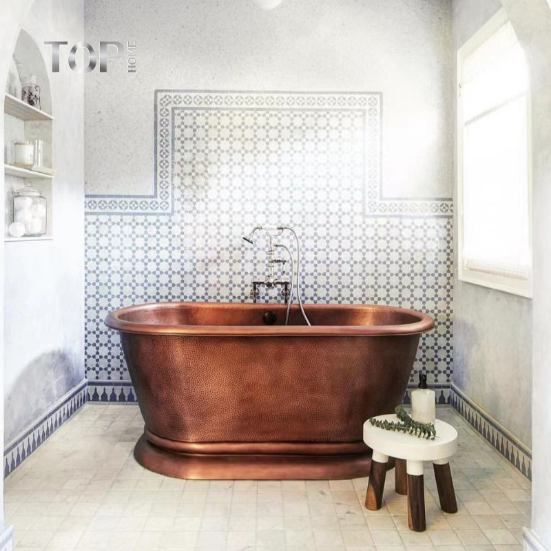 工場直接販売の手作りの浴室用のハンマー自立型浴槽の銅