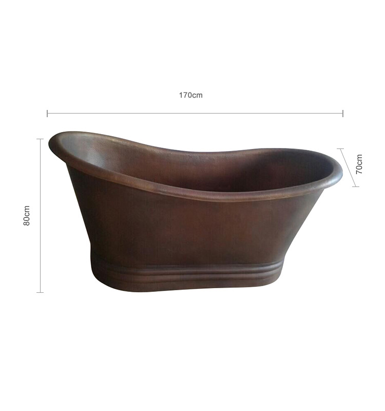 Vasca da bagno vintage in metallo ramato in ottone puro antico realizzato a mano dal design fantasia in vendita