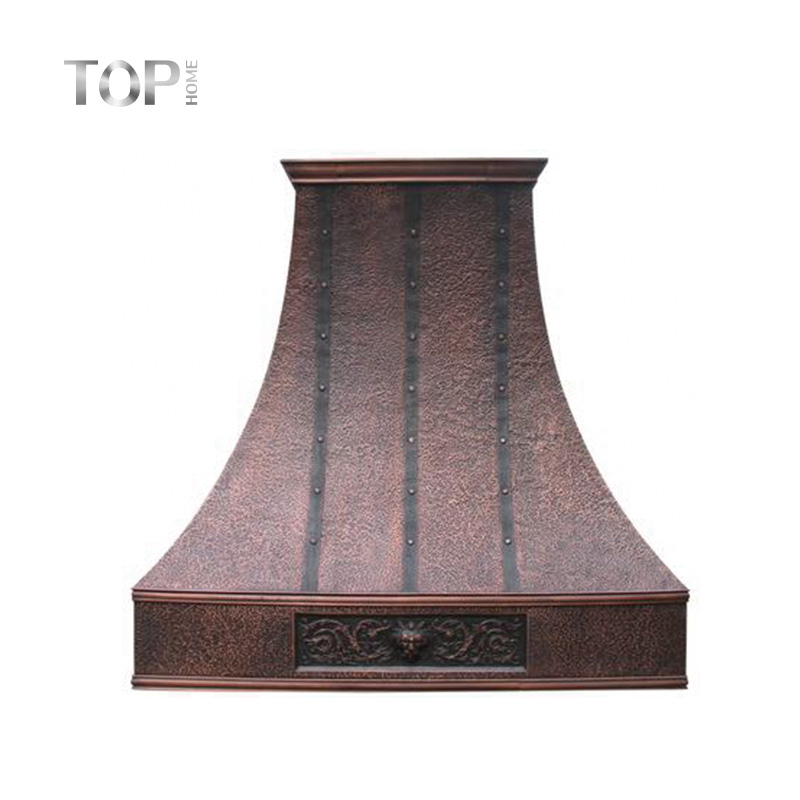 New Design Black Strip Rivet Finishing Chimney Canopy Wall Mount Copper Range Hood Cover