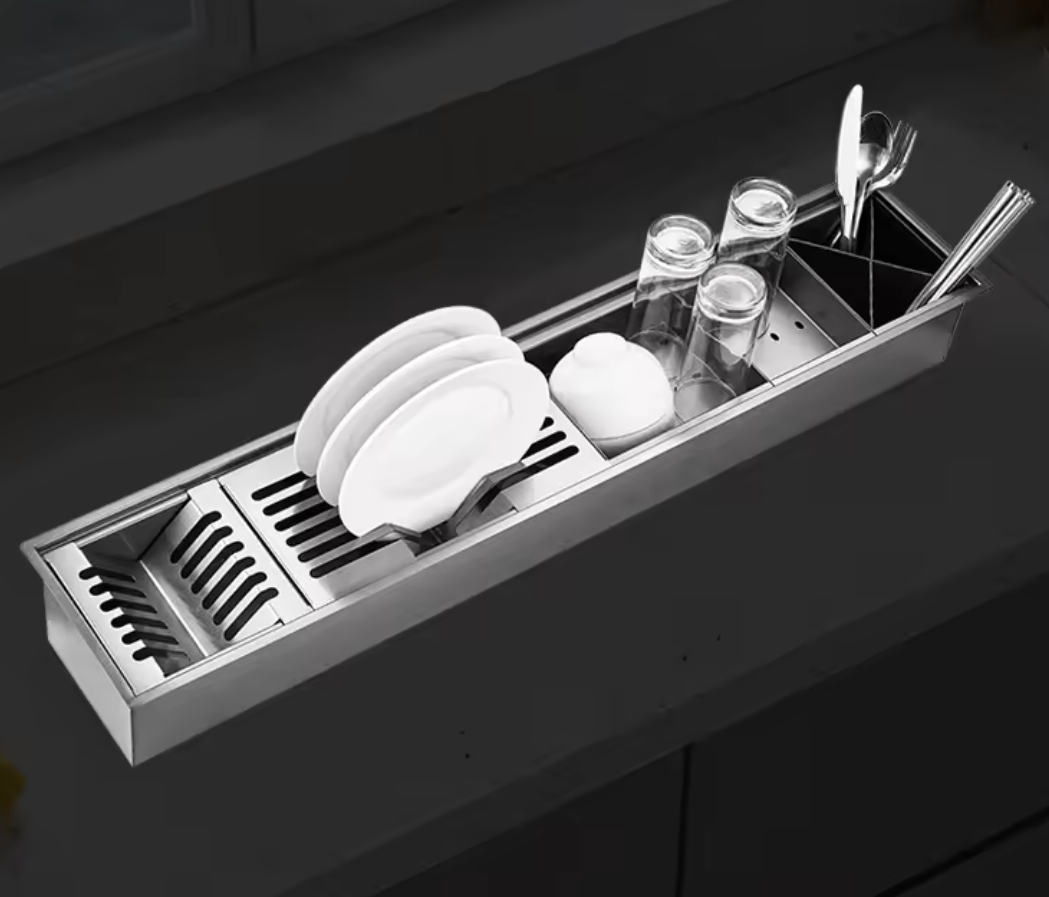 Nhà máy bán buôn bồn rửa nhà bếp phong cách hiện đại có giá đỡ bồn rửa quầy bar bằng thép không gỉ bồn rửa lưu trữ