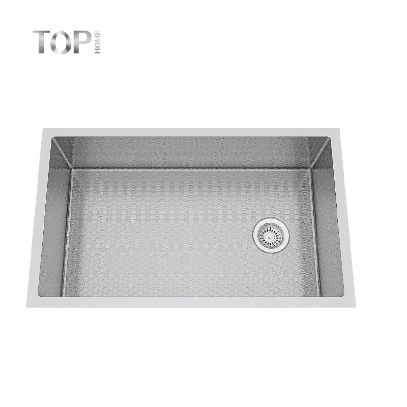 Large single stainless steel home kitchen sink