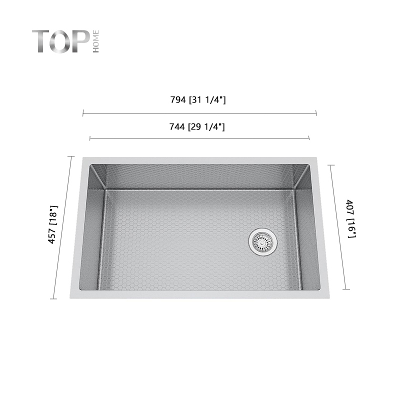Большая одинарная кухонная мойка из нержавеющей стали для дома