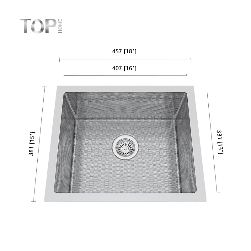 Handmade stainless steel undermount single sink