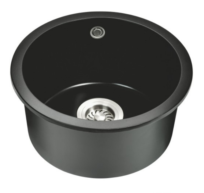 Bồn rửa mặt tròn phòng tắm có chứng nhận CE màu đen mờ Bồn rửa mặt phòng tắm Chậu rửa tay có bệ cho phòng tắm