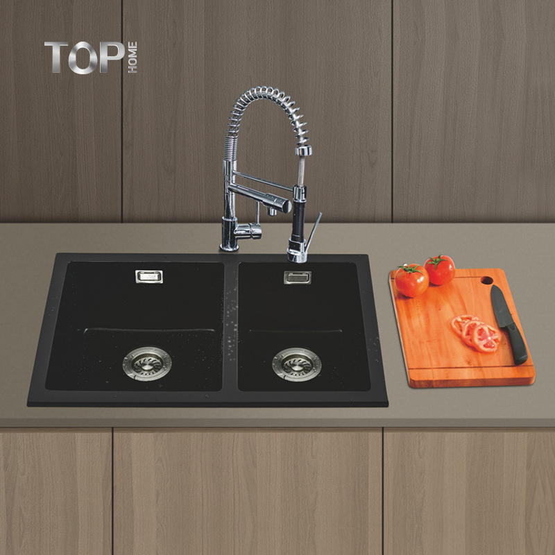 Black Granite Undermount Kitchen Sink