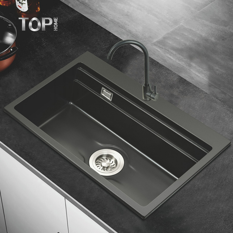 Matte Black Quartz Kitchen Sink