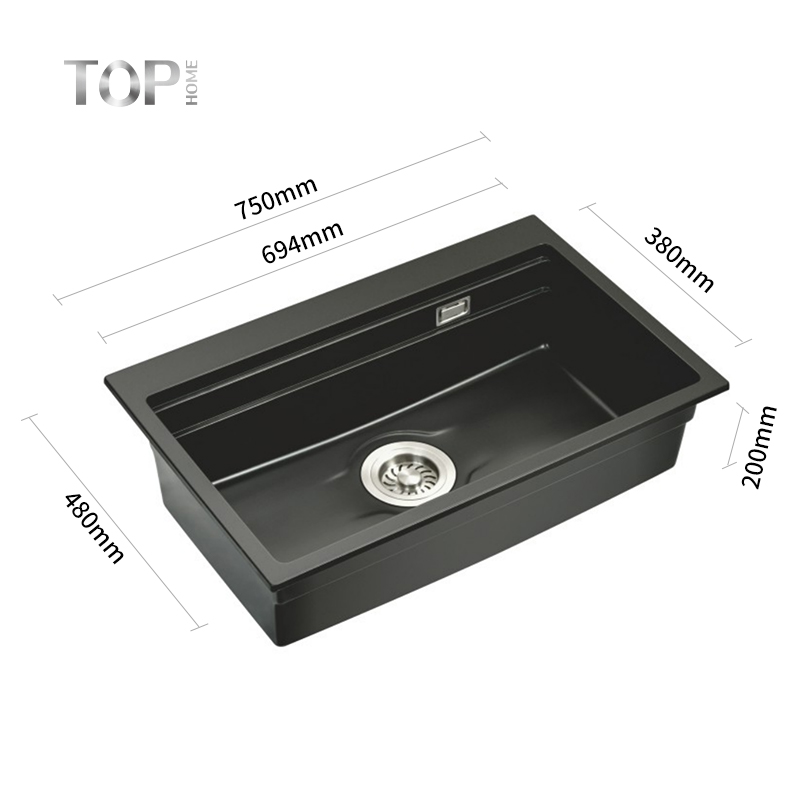 Matte Black Quartz Kitchen Sink