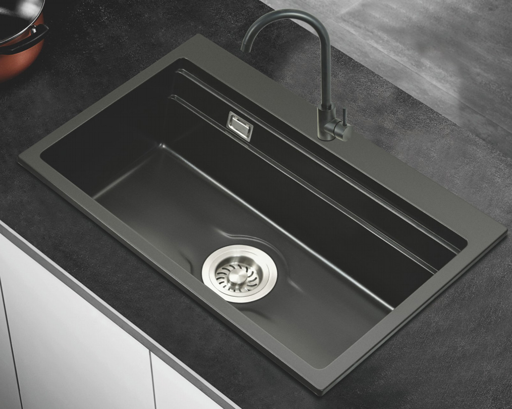 Matte black kitchen sink