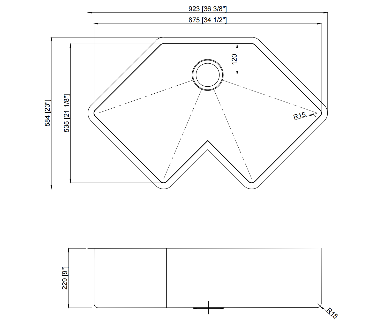 corner sink