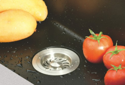 black quartz sink