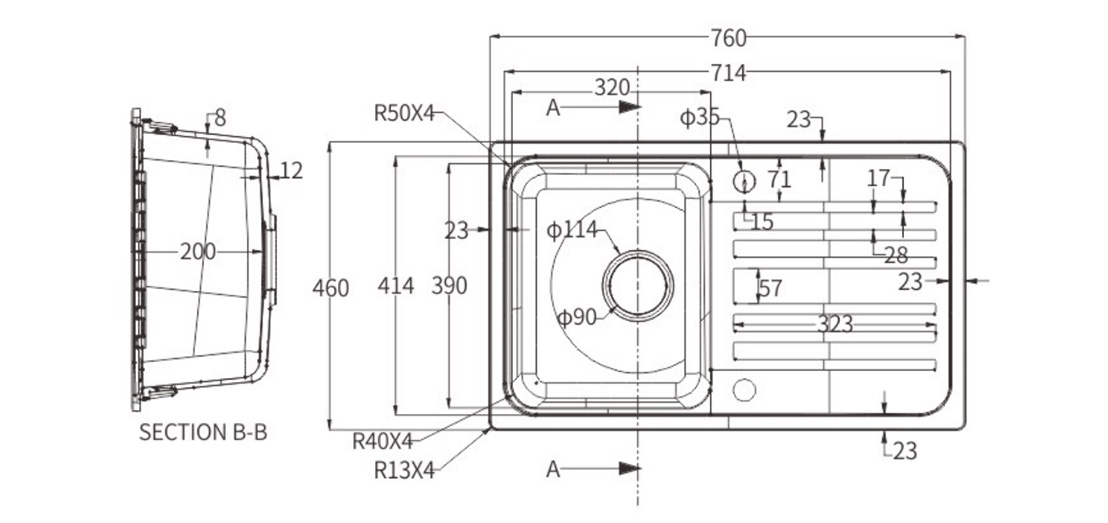 Quartz undermount sink