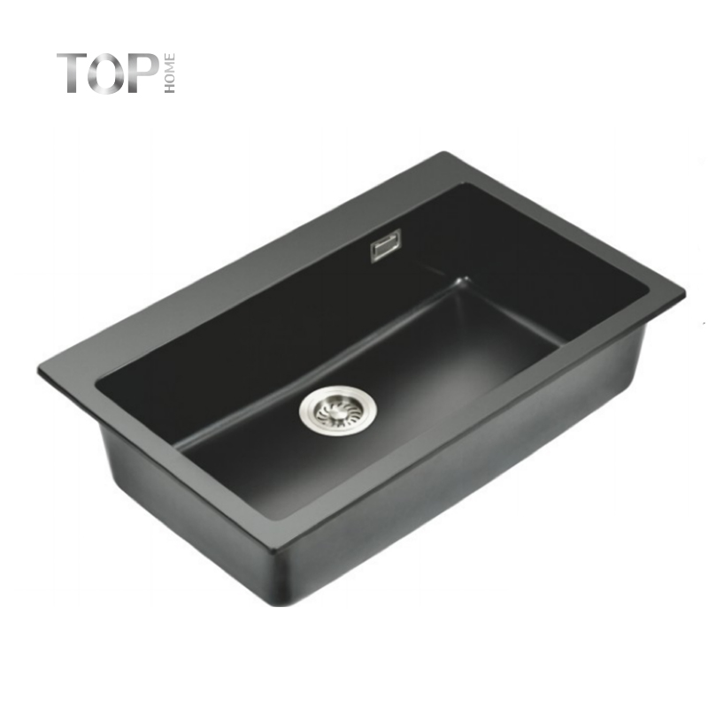 Black Granite Composite Bove Counter Kitchen Sink