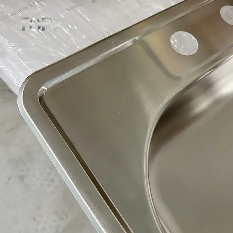 ステンレス製洗面台 プレス加工 ハンドメイド シングルボウルシンク