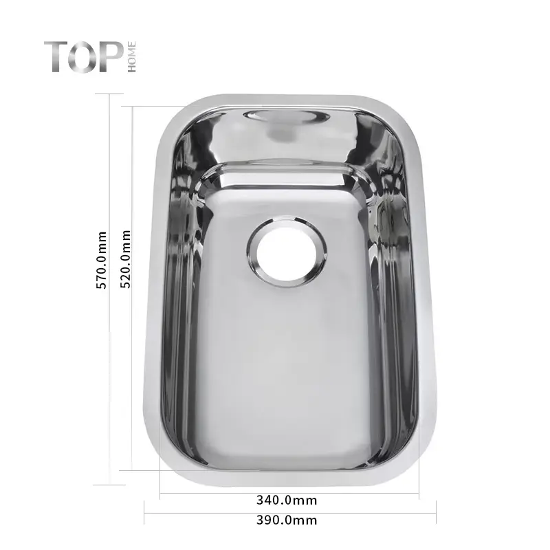 High Quality South American Standard Size Stainless Steel Single Bowl Pressing Kitchen Sink