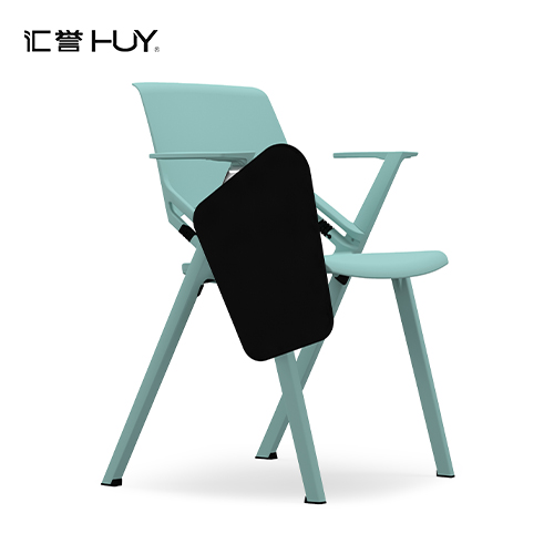 Plastic chair with writing table