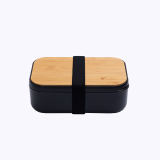Caja Bento con tapa de tabla de cortar de bambú para microondas
