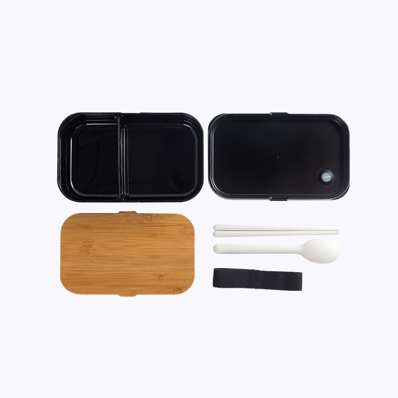 Microwavable Bamboo Cutting Board Lid Bento Box