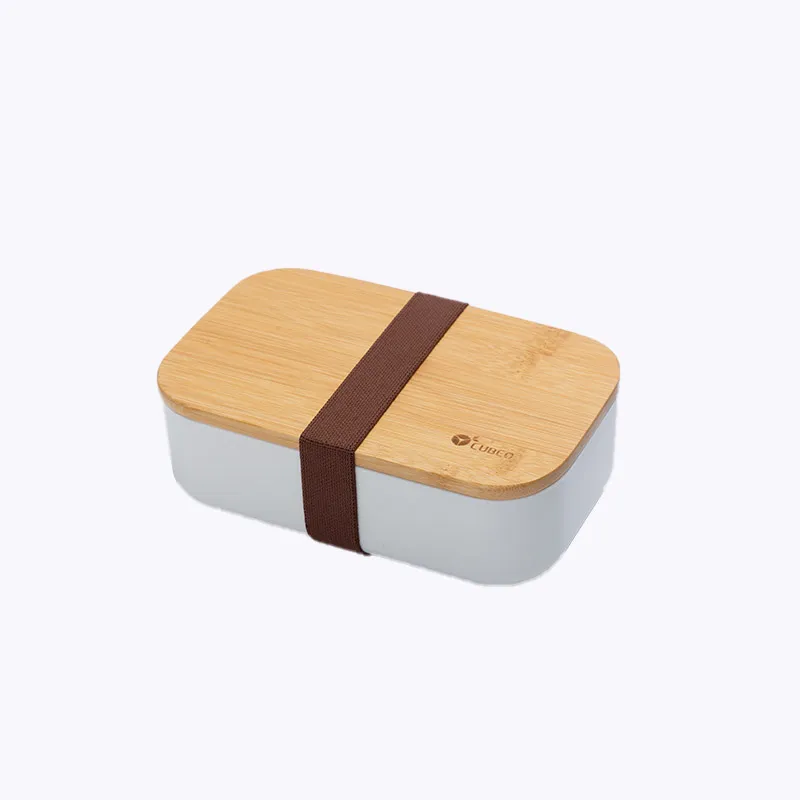 Bamboe Deksel Sandwich Bento Lunchbox Met Compartimenten