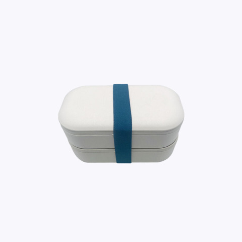 Caja bento de fibra de bambú fácil de limpiar con juego de cubiertos