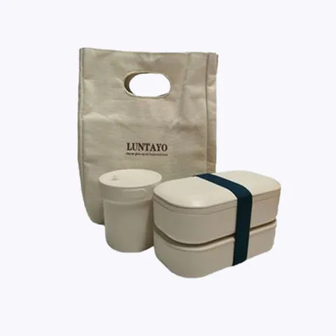 Dubbellaagse Bento lunchbox en tassenset