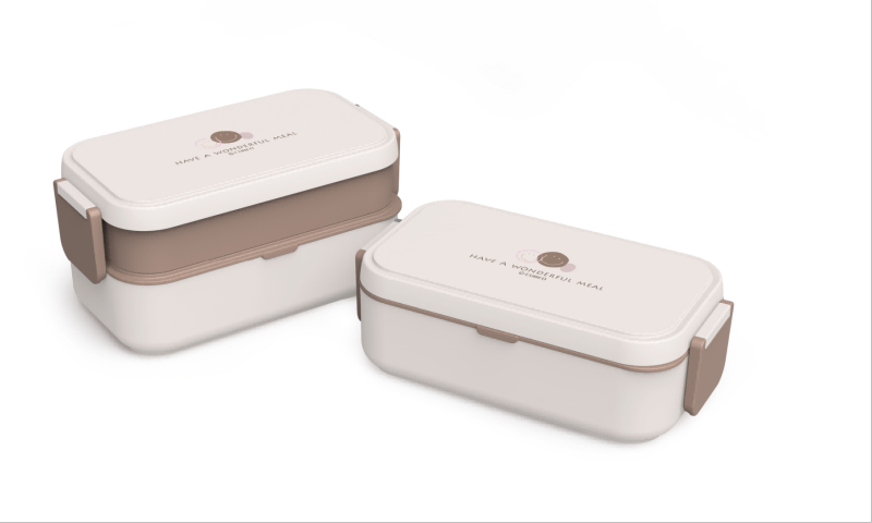 Nestbare, met gesp ontworpen lunchbox van bamboevezel