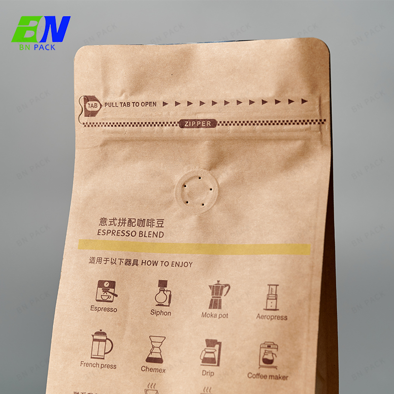 Kraftpapper kaffepåse förpackning