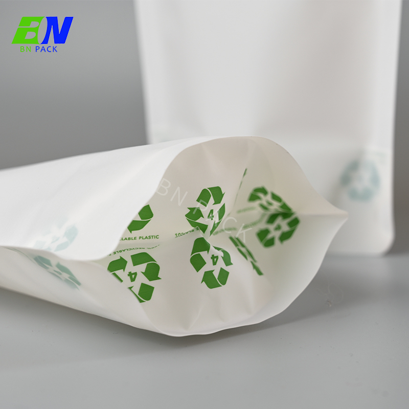 100 % miljövänlig PE-material Återvinningsbar påse Maate Spot Matförpackning Stand Up Pouch Återvinningspåse