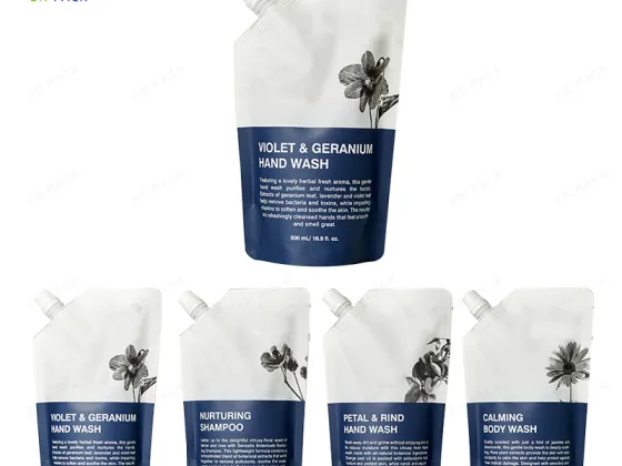 Recyclable 500ml reusable custom printed Shampoo Refill stand up spout pouch