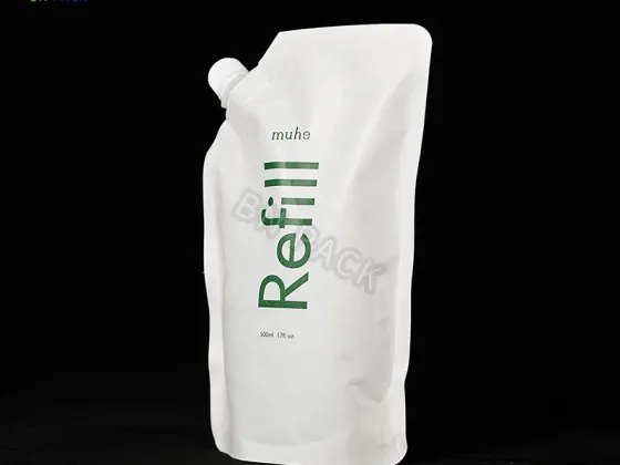 Custom Refillable Kraft Paper Packaging Liquid Hand Soap Stand Up Refill Pouch Eco Friendly Cosmetics pouch