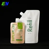 Confezione di carta kraft ricaricabile personalizzata Sapone per mani liquido Stand Up Refill Pouch Custodia per cosmetici ecologica