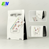 Gravure Printing Customized Design Flat Bottom Kraft Paper Ziplock Bags Coffee Bags With Valve,Zipper And Kraft Card