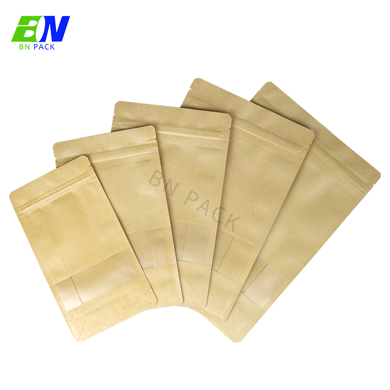 Water proof kraft paper block bottom bag for coffee beans packaging
